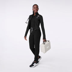 ContourKnit Cropped Scrub Jacket™ - Black