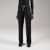 Piedra High-Rise Straight-Leg Scrub Pant - Black
