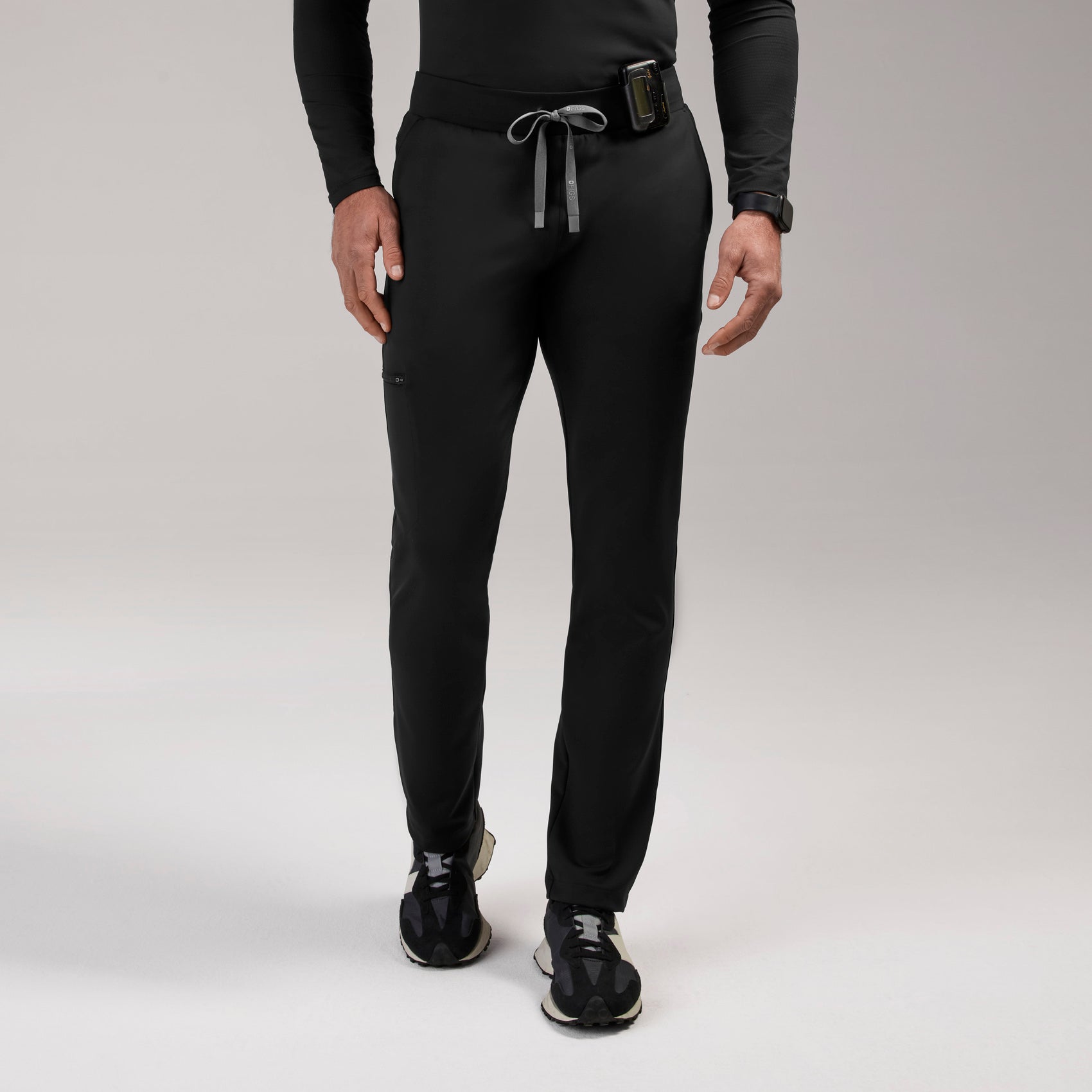 Pierre Slim Tapered Scrub Pant - Black