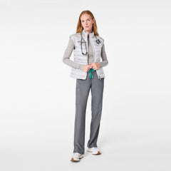 Metallic Puffer Vest - Silver Frost