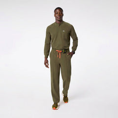 Stratton Henley Long-Sleeve Scrub Top - Spruce