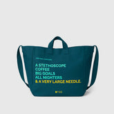 A Very Large Needle Canvas Tote - Caribbean Blue