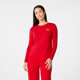 Luck Looks Good on You Long-Sleeve Underscrub - Pop Red