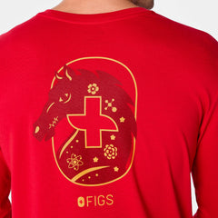 Luck Looks Good on You Long-Sleeve Underscrub - Pop Red