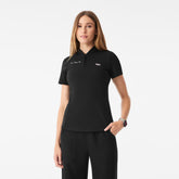 Bree Slim Scrub Top - Black