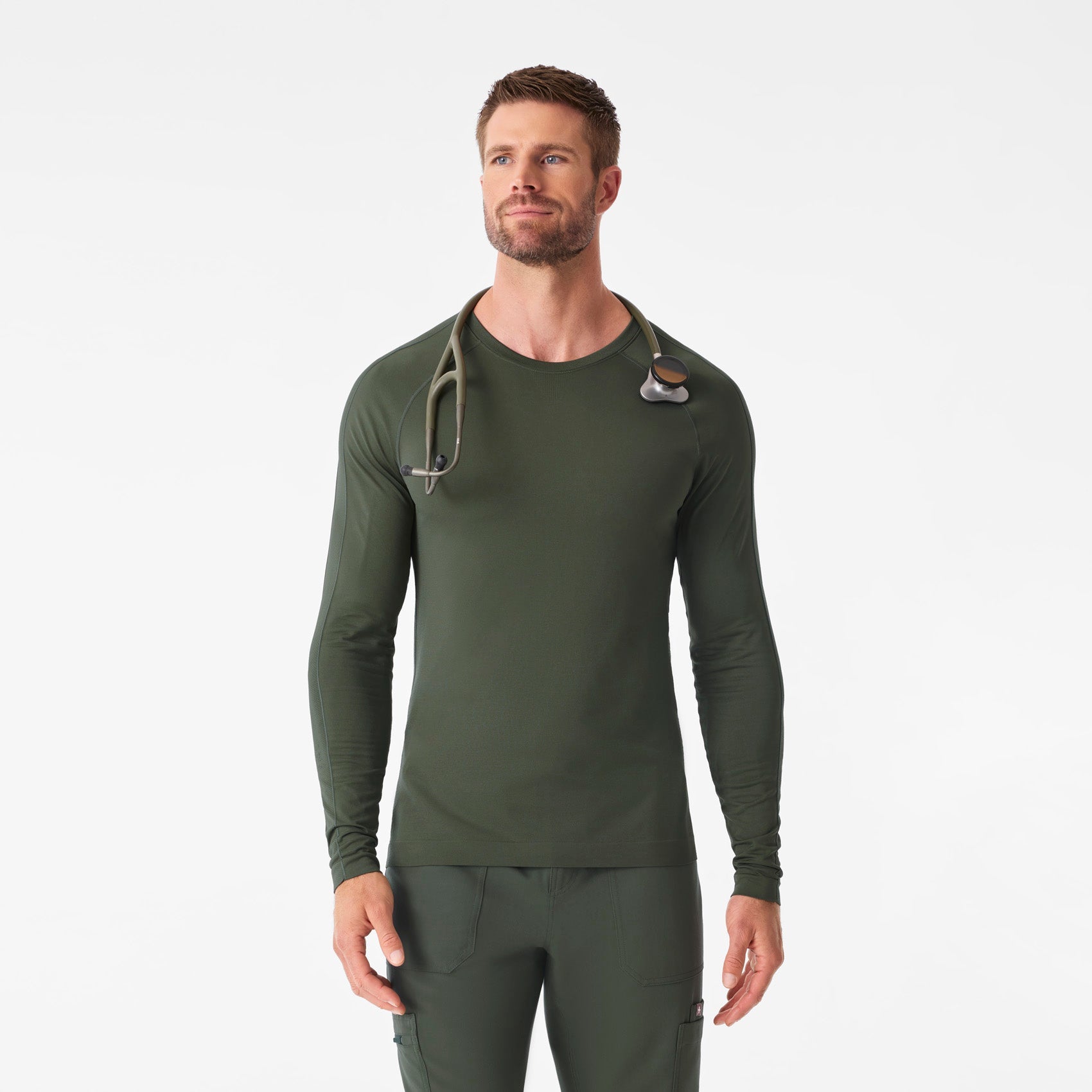 Makato Solid Long-Sleeve Underscrub - Moss