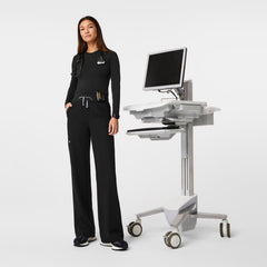 Isabel High-Rise Wide-Leg Scrub Pant - Black