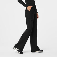 Isabel High-Rise Wide-Leg Scrub Pant - Black