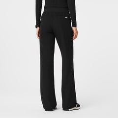 Isabel High-Rise Wide-Leg Scrub Pant - Black