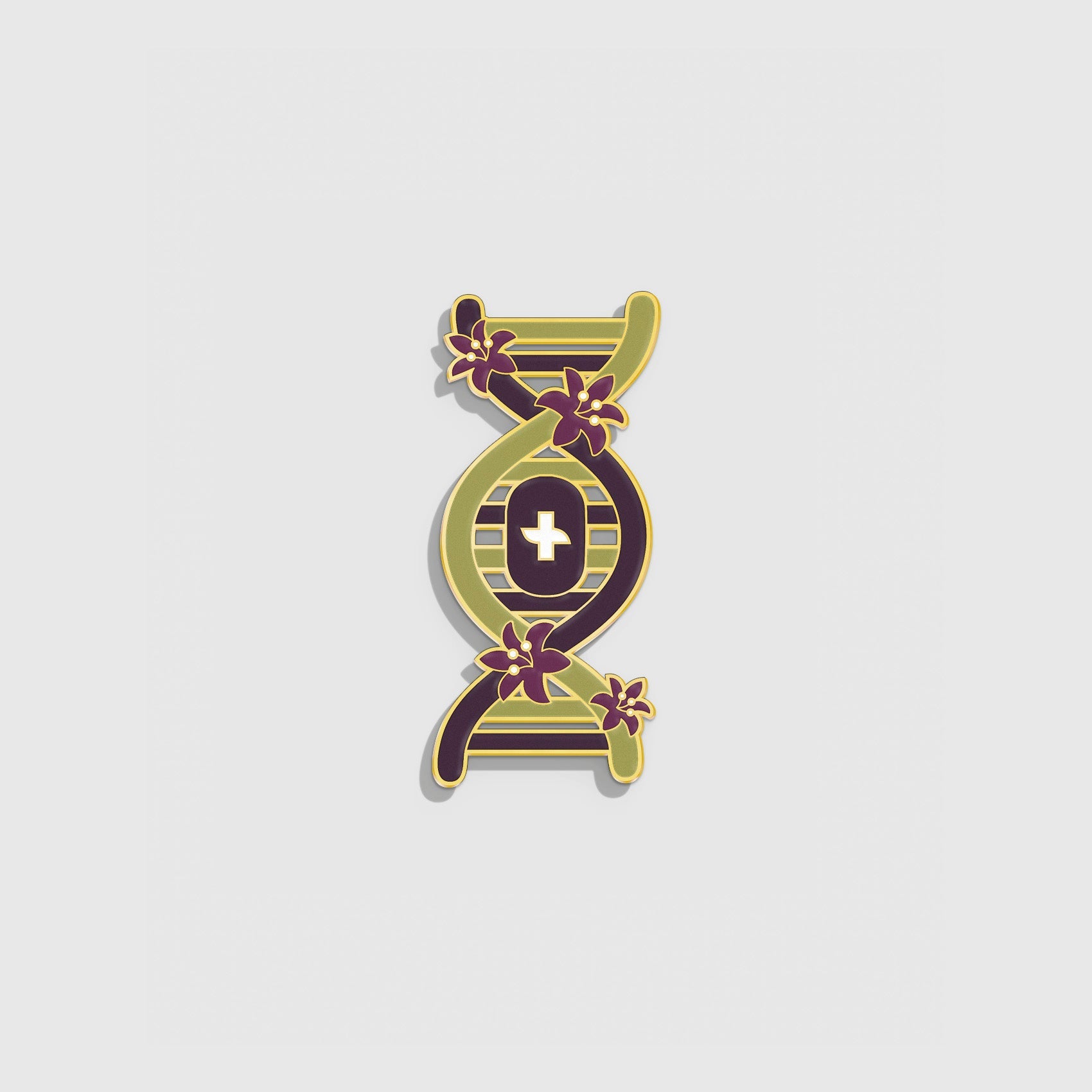 FIGS | V Coterie Floral DNA Enamel Pin - Deep Purple