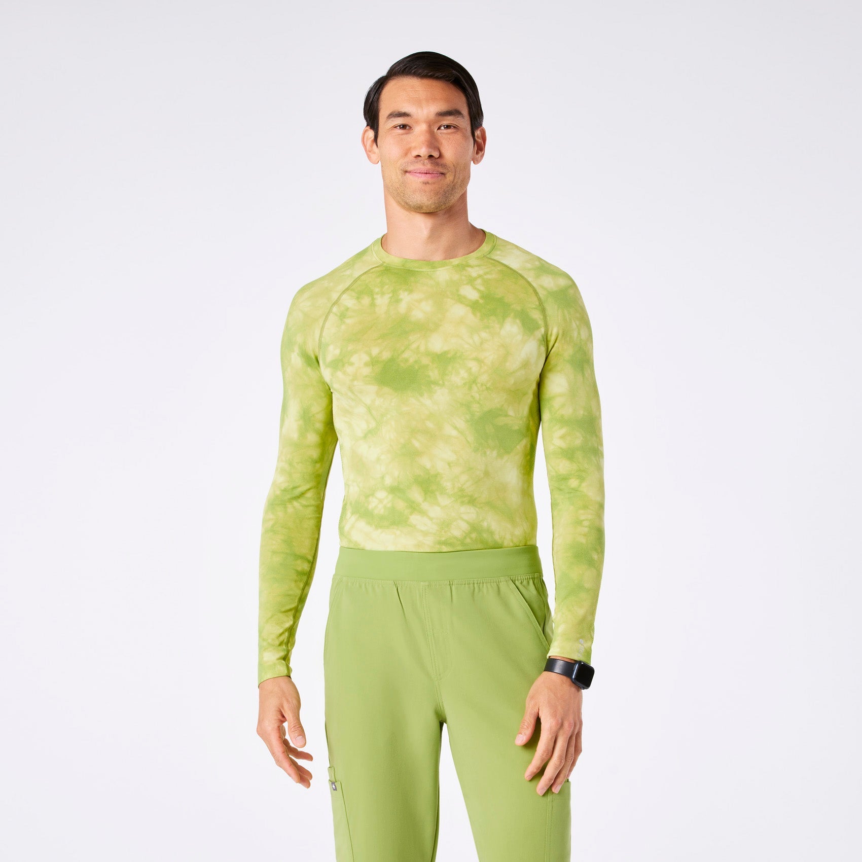 Makato Seamless Long-Sleeve Underscrub - Tie Dye Matcha