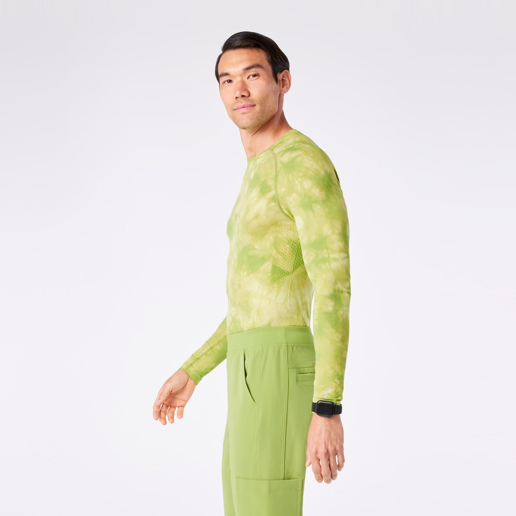 Makato Seamless Long-Sleeve Underscrub - Tie Dye Matcha