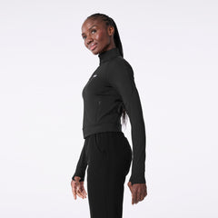 ContourKnit Cropped Scrub Jacket™ - Black