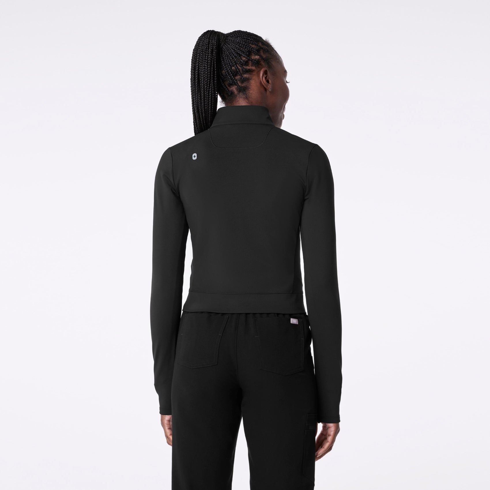 ContourKnit Cropped Scrub Jacket™ - Black