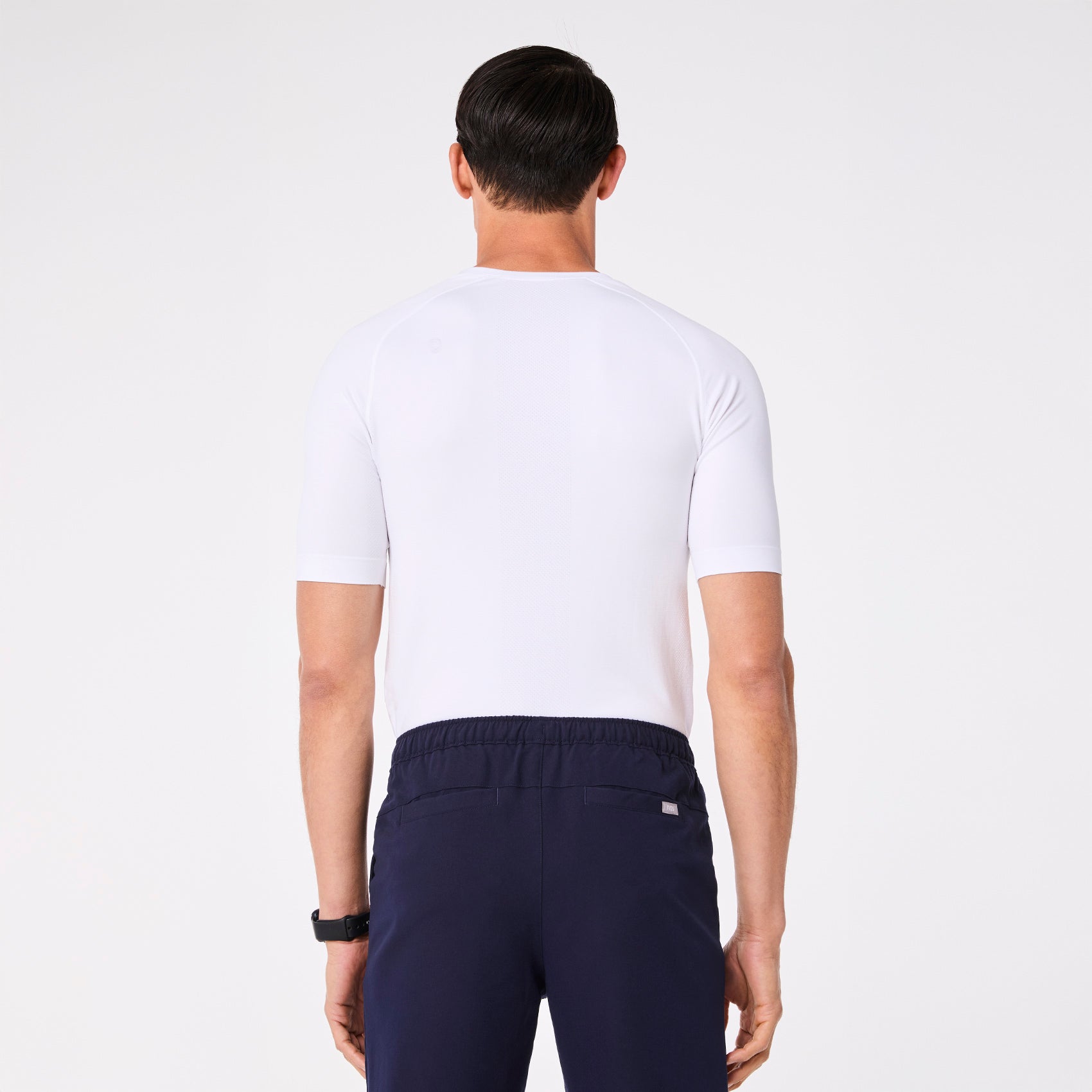 Makato Seamless Short-Sleeve Underscrub - White
