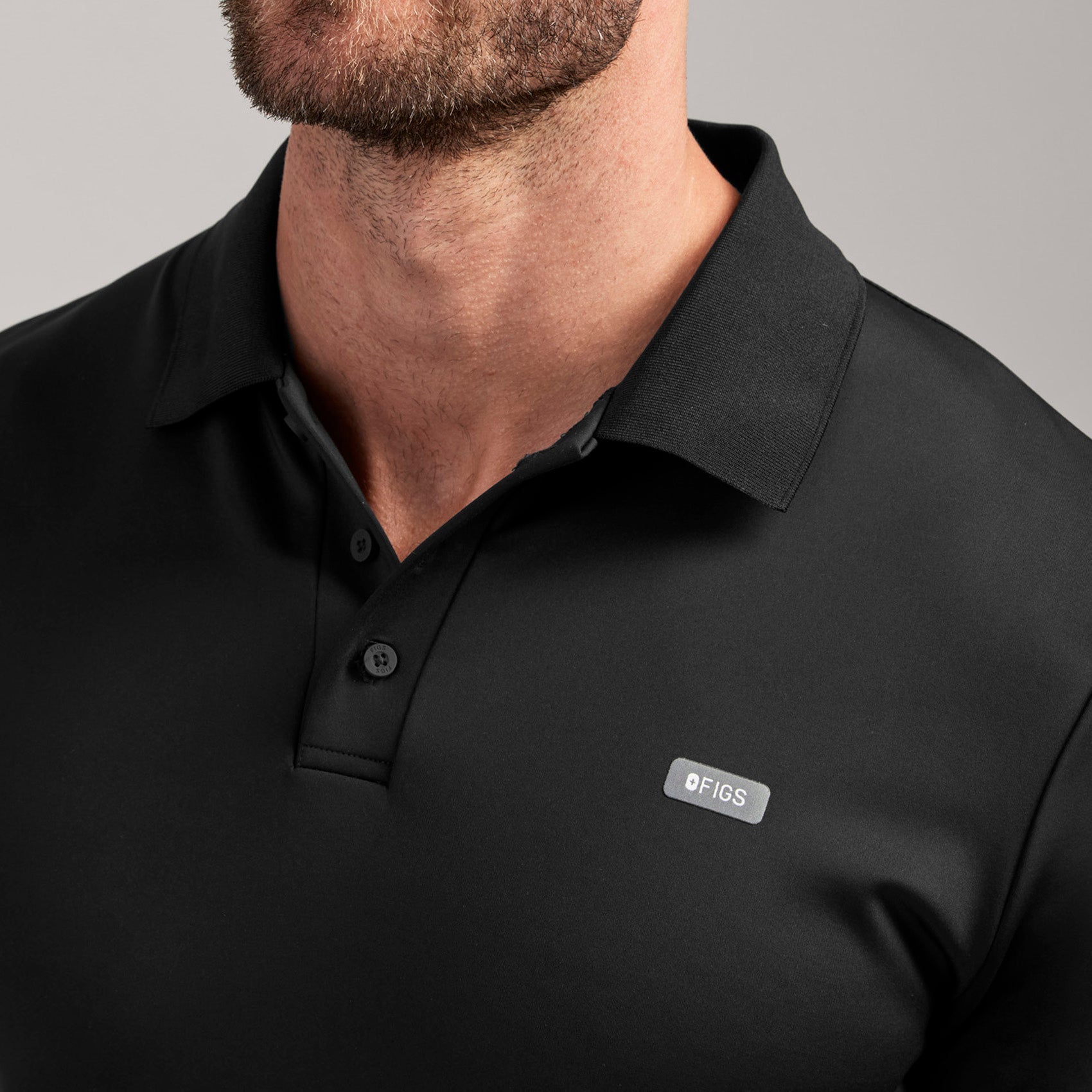 Rocco Polo Scrub Top - Black