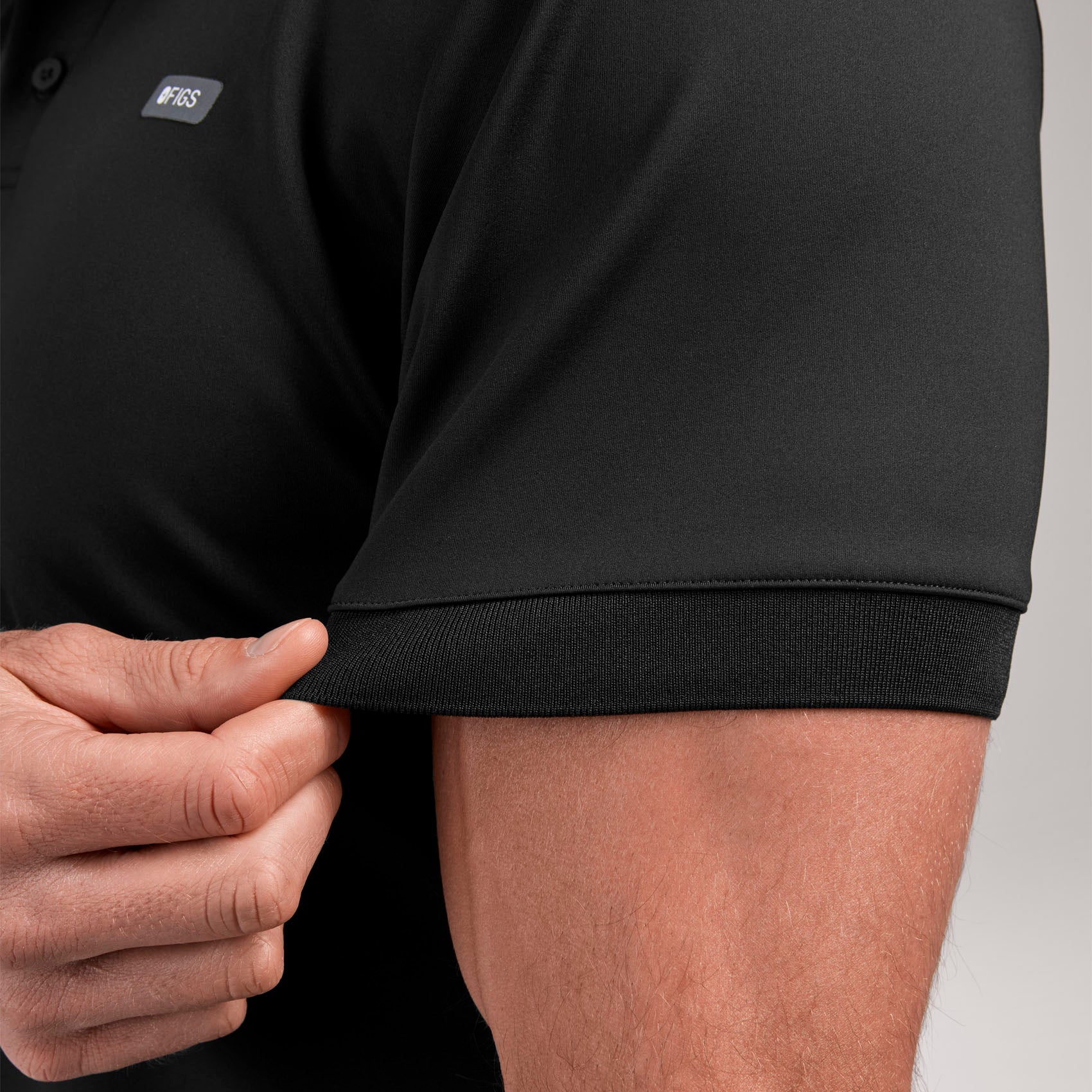 Rocco Polo Scrub Top - Black