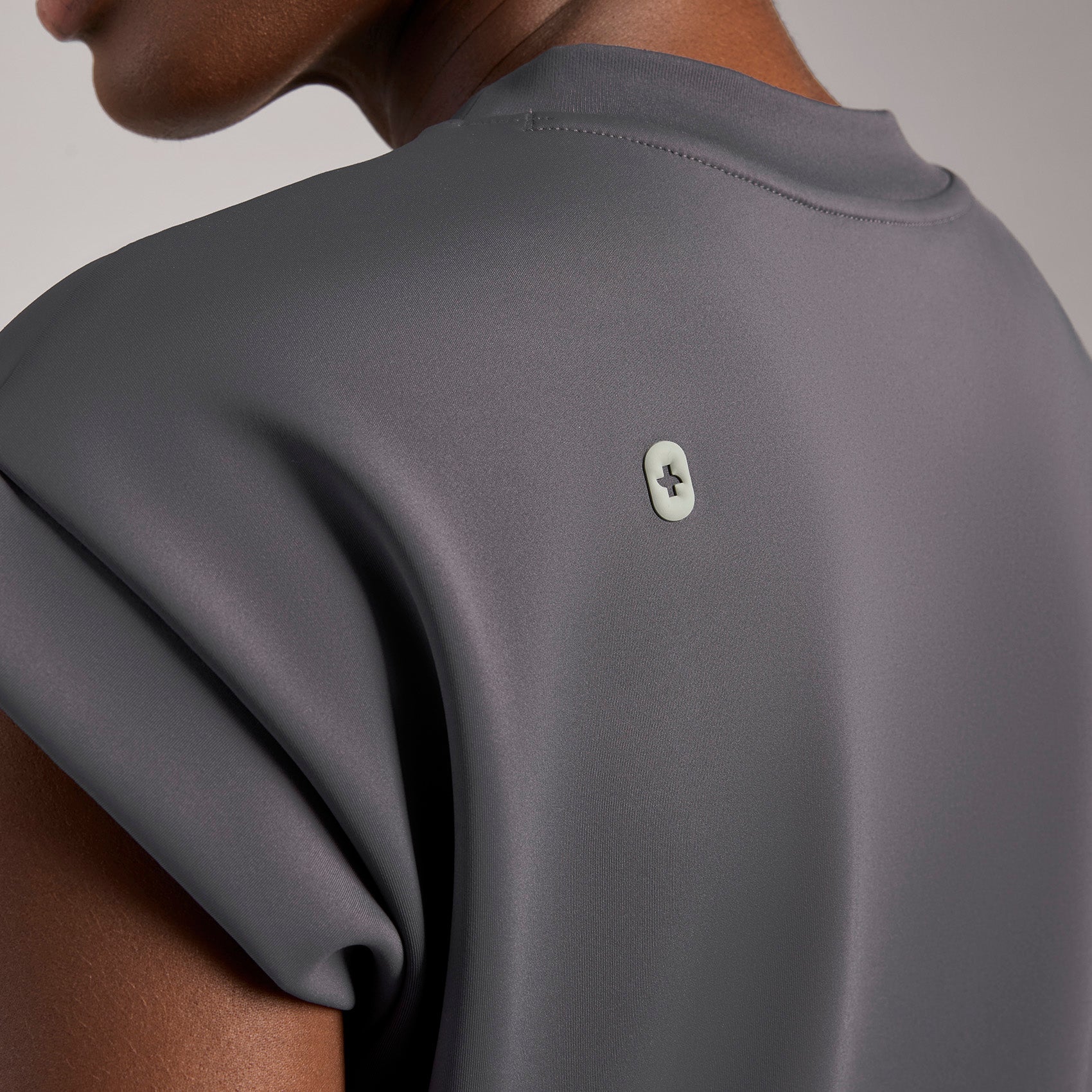 Mira Banded Scrub Top - Charcoal