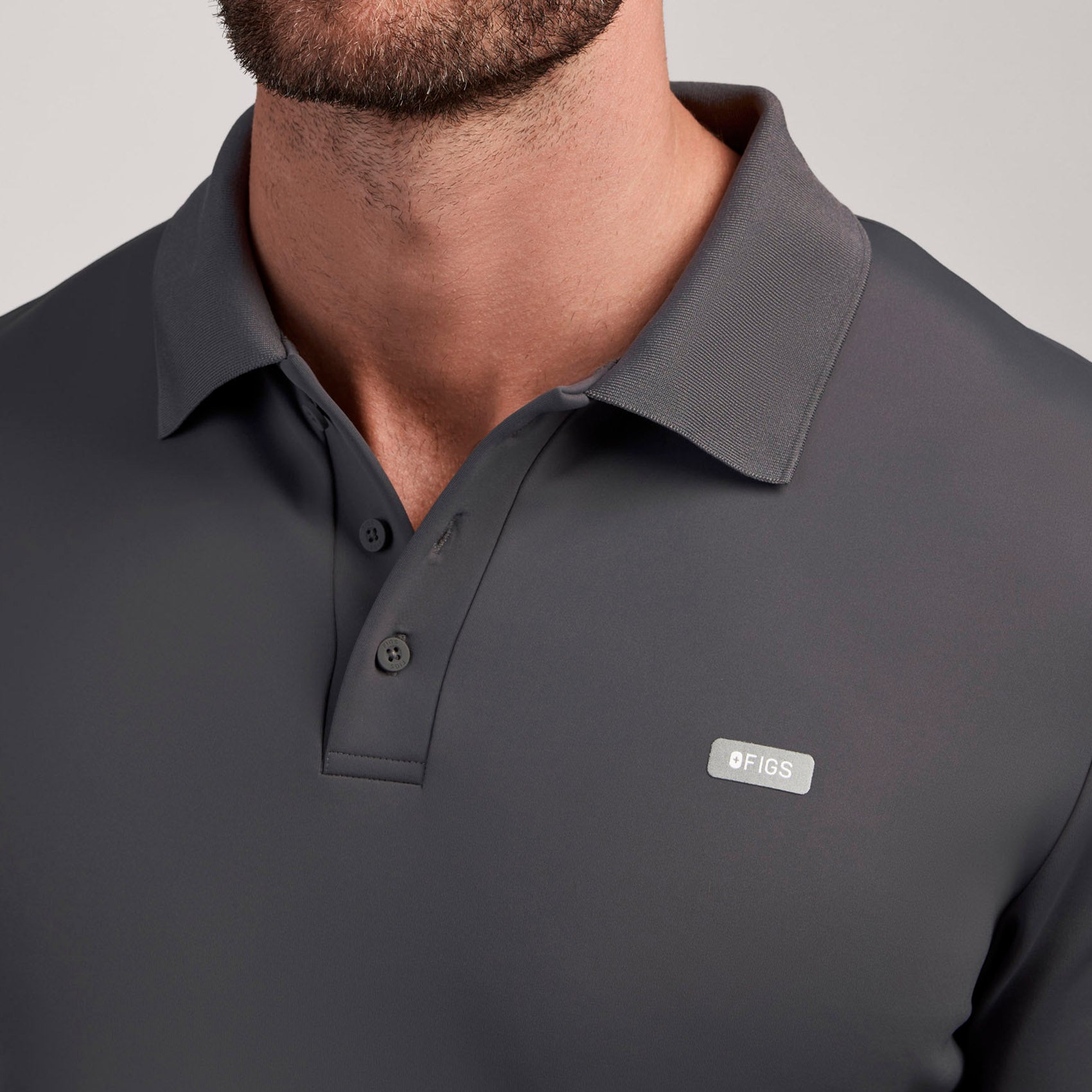 Rocco Polo Scrub Top - Charcoal