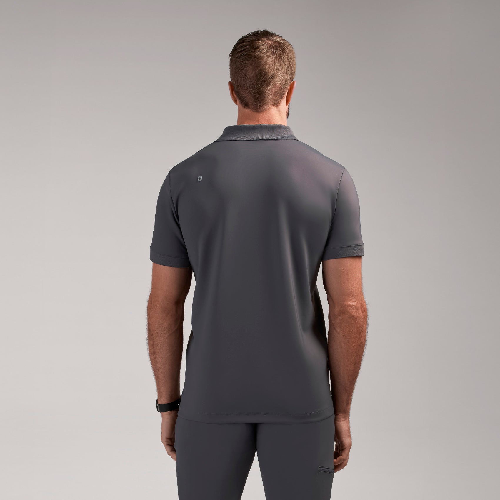 Rocco Polo Scrub Top - Charcoal