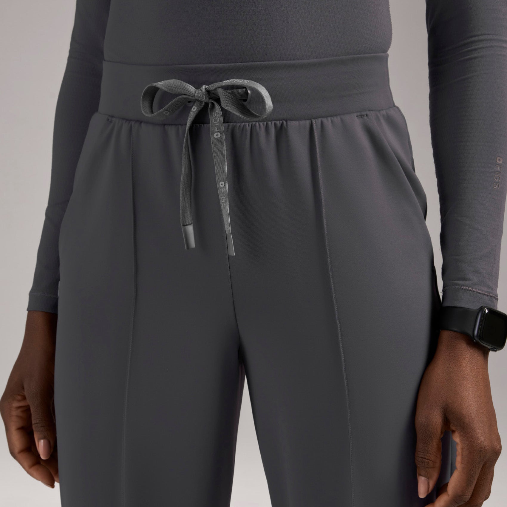 Salina High-Rise Wide-Leg Scrub Pant - Charcoal