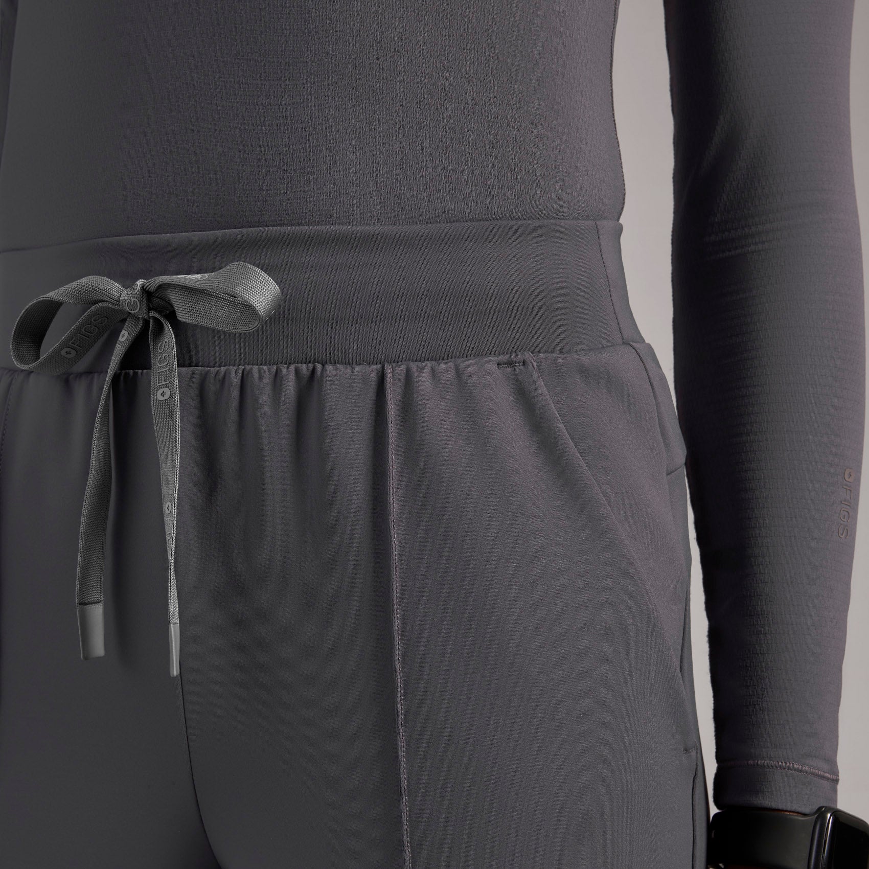 Salina High-Rise Wide-Leg Scrub Pant - Charcoal