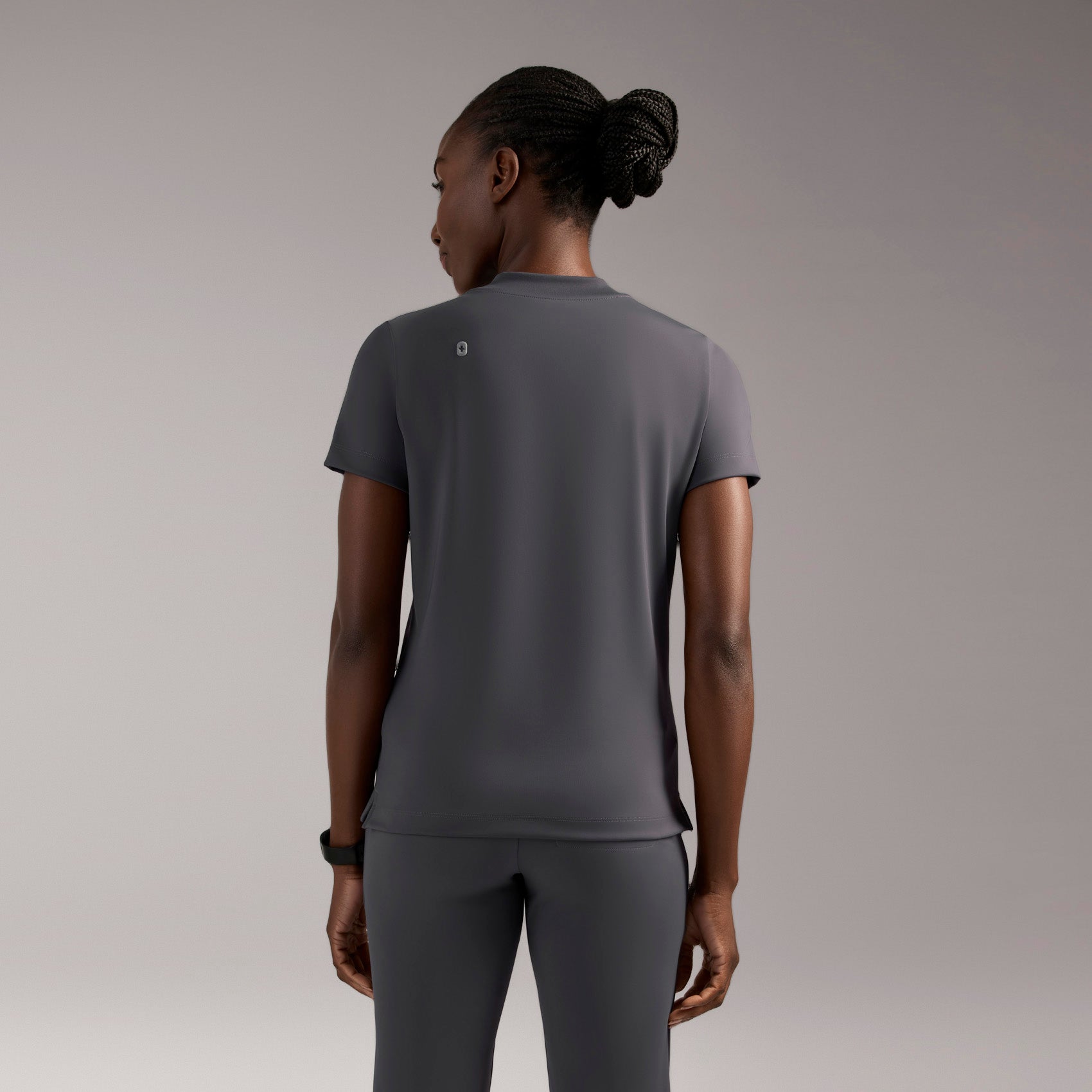 Sona Slim Scrub Top - Charcoal
