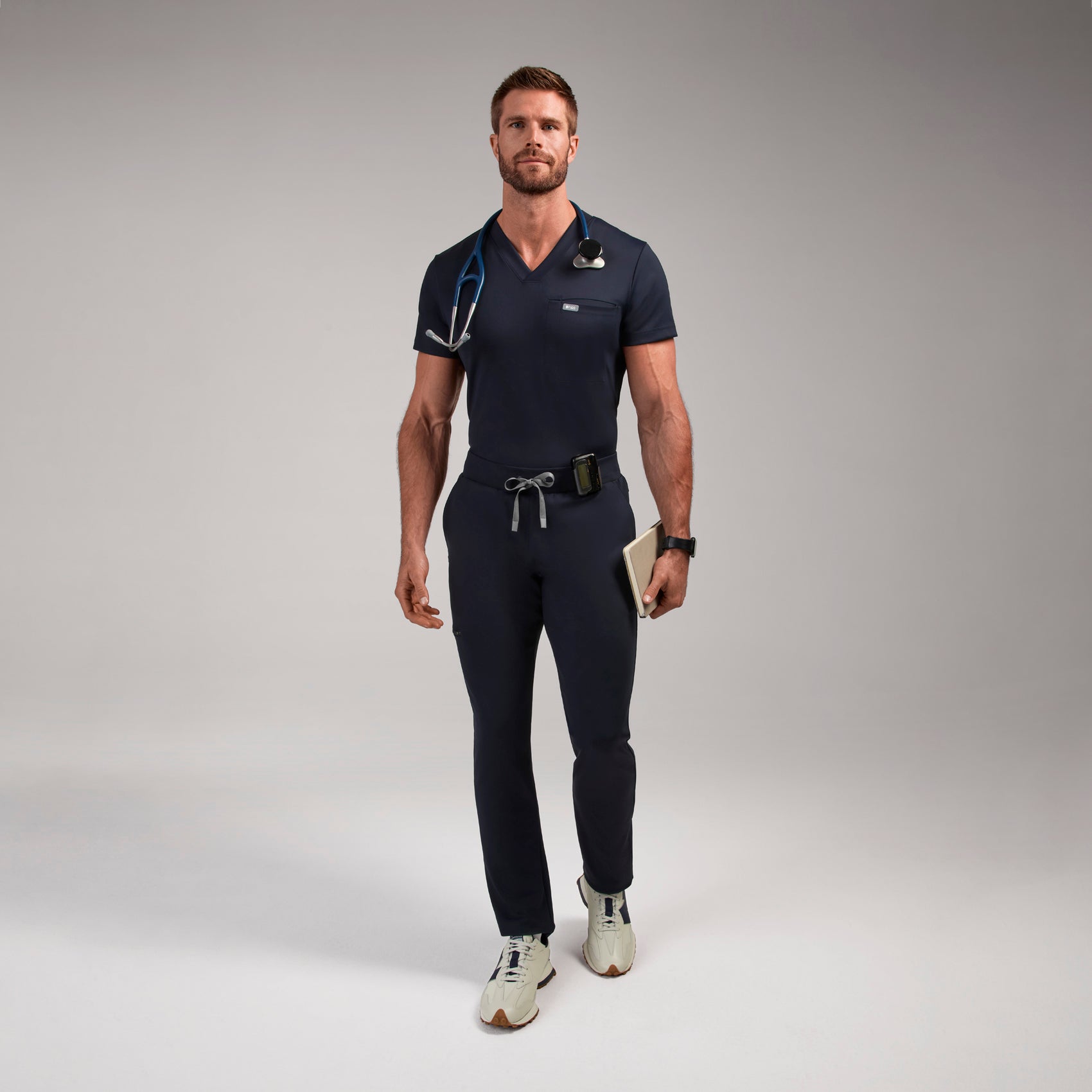 Pierre Slim Tapered Scrub Pant - Navy