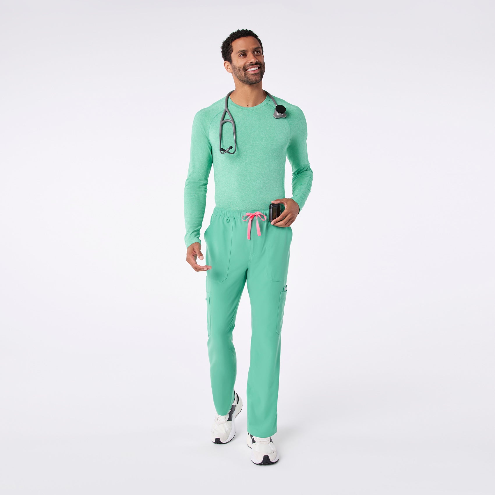 Makato Seamless Long-Sleeve Underscrub - Surgical Green