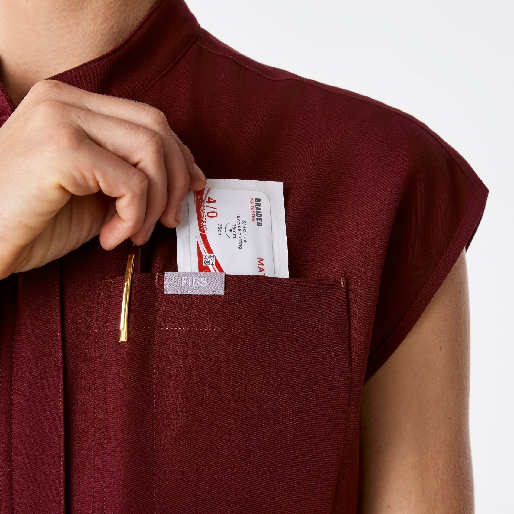 Rafaela Wide-Leg ScrubJumpsuit™ - Burgundy