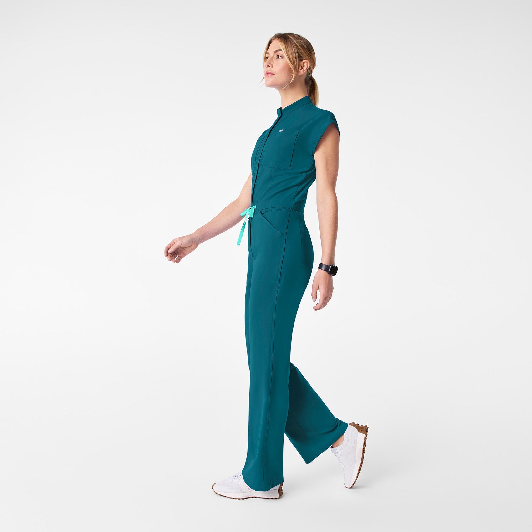 Rafaela Wide-Leg ScrubJumpsuit™ - Caribbean Blue