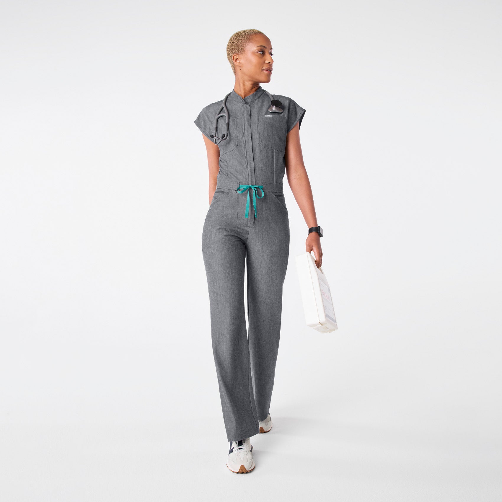 Rafaela Wide-Leg ScrubJumpsuit™ - Graphite