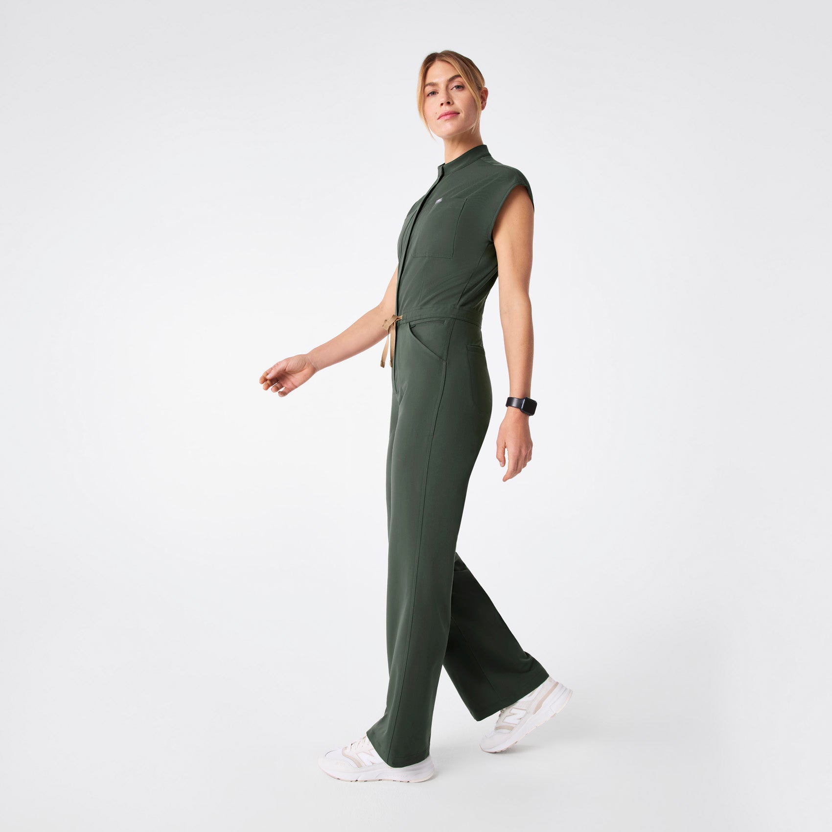 Rafaela Wide-Leg ScrubJumpsuit™ - Moss