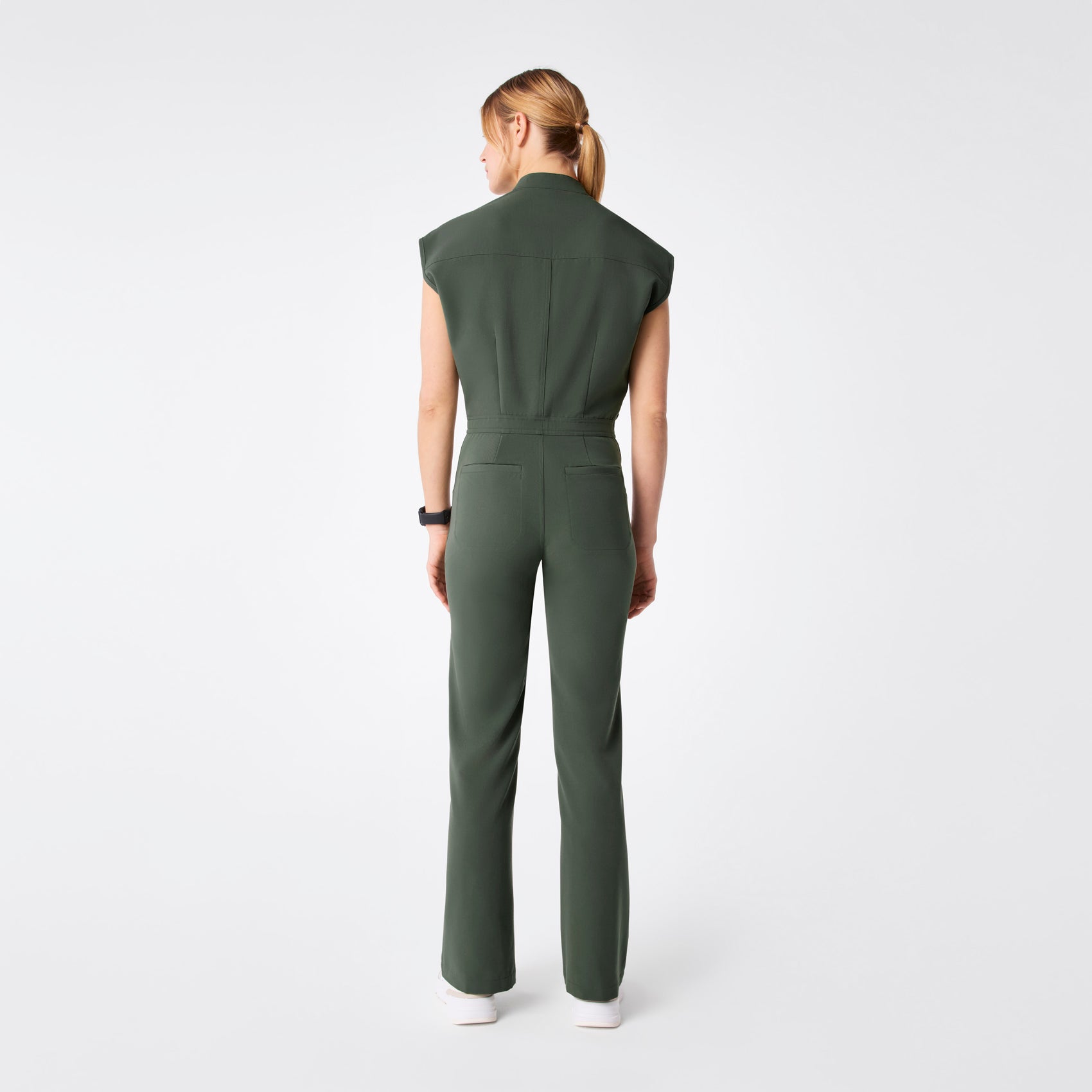 Rafaela Wide-Leg ScrubJumpsuit™ - Moss