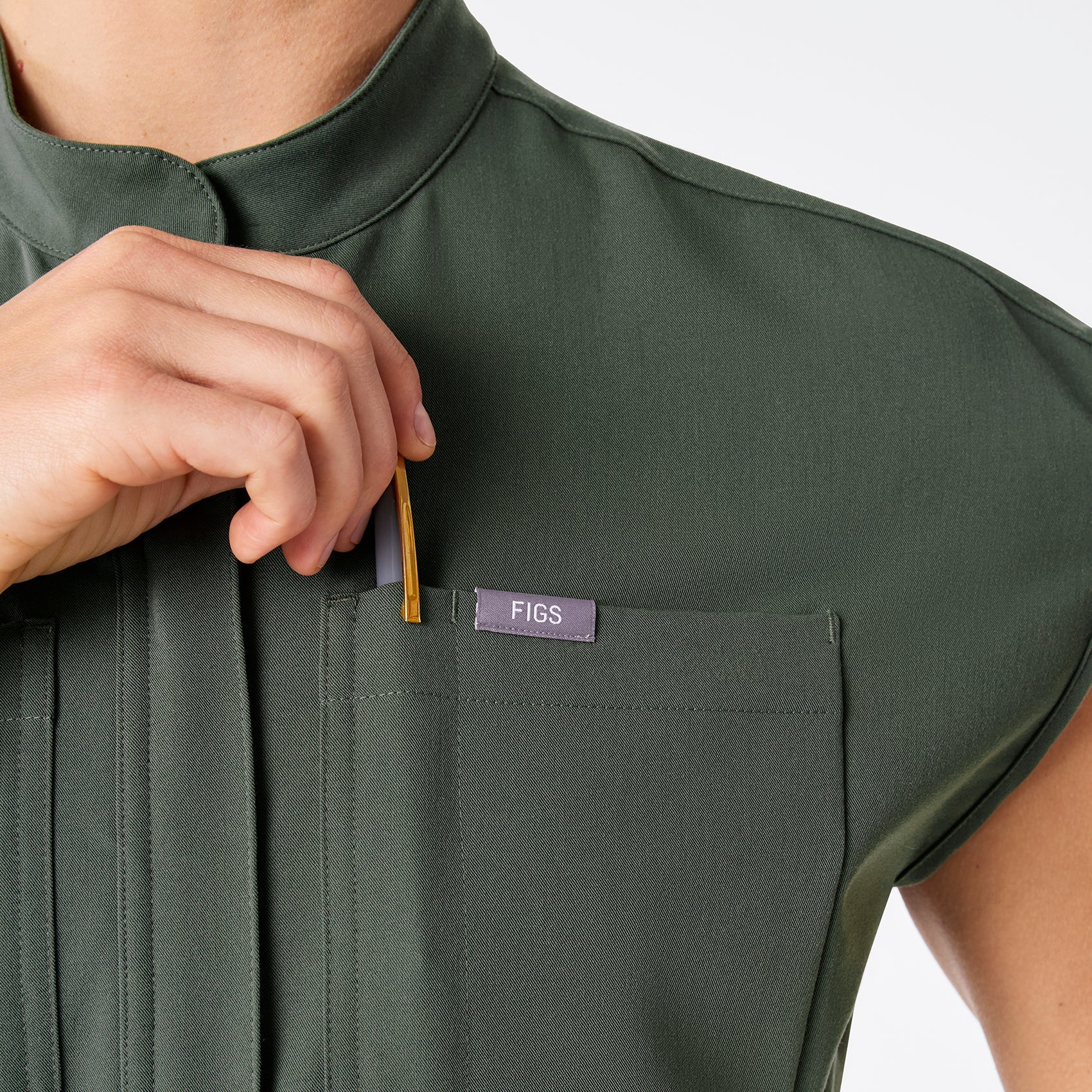 Rafaela Wide-Leg ScrubJumpsuit™ - Moss