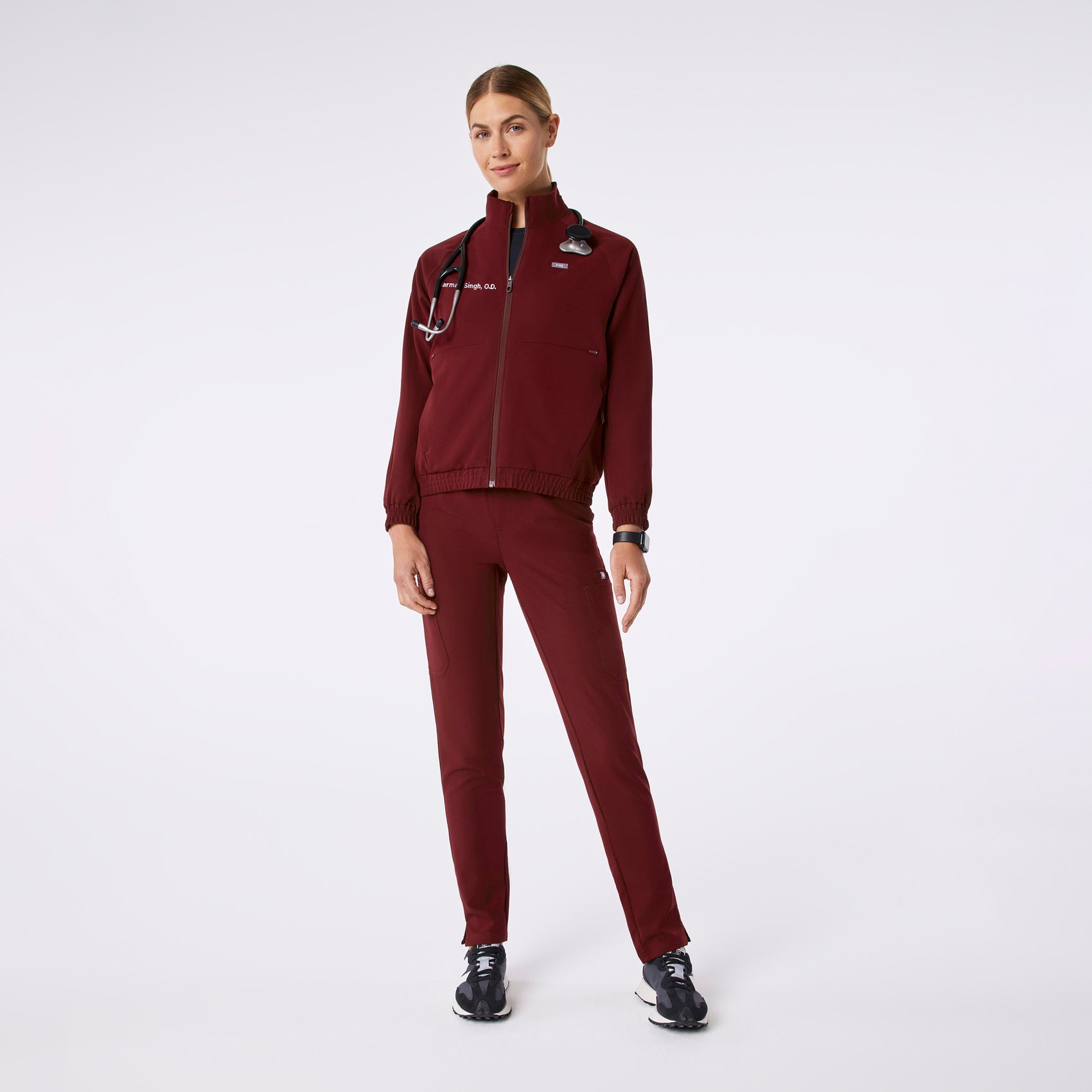 Sydney Scrub Jacket - Burgundy