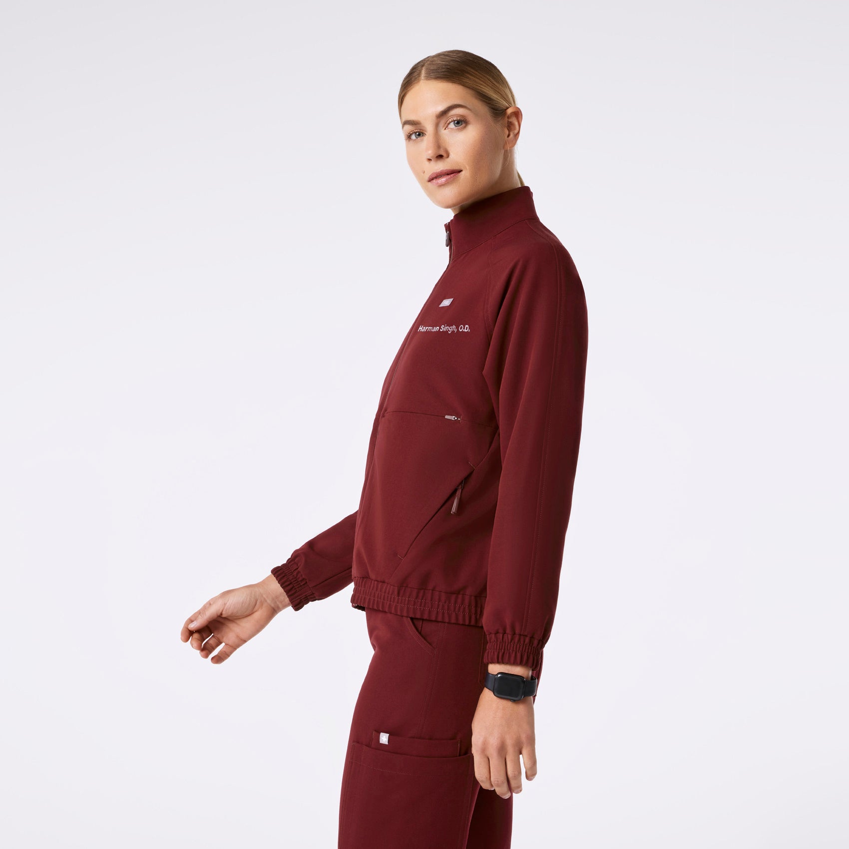 Sydney Scrub Jacket - Burgundy
