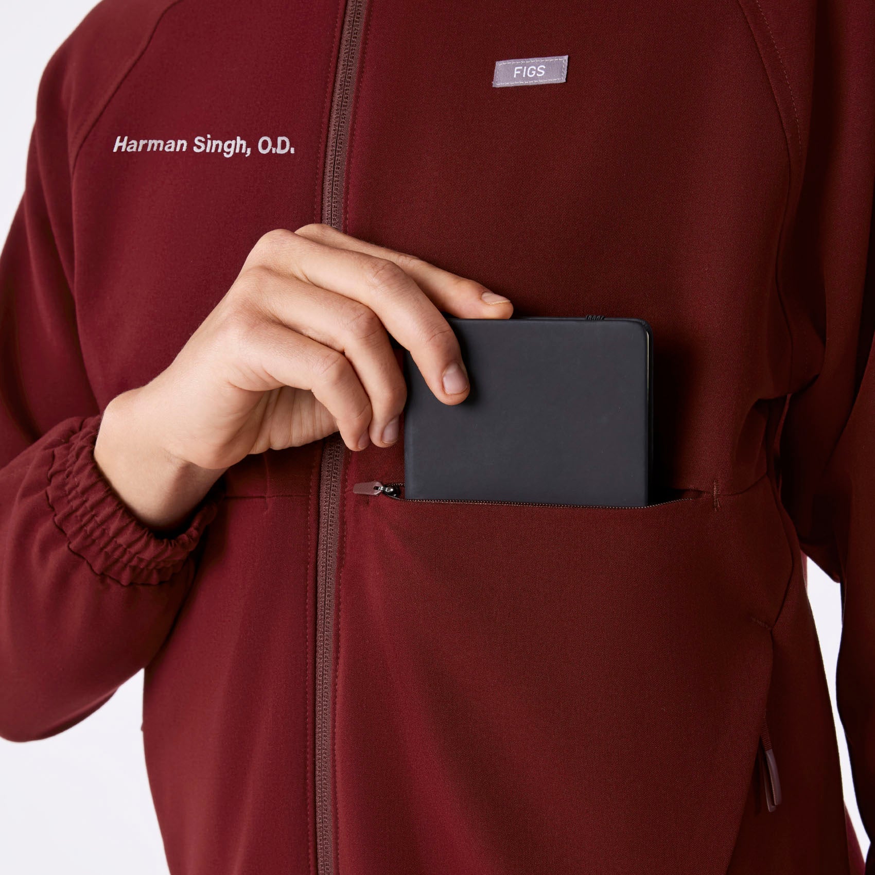 Sydney Scrub Jacket - Burgundy
