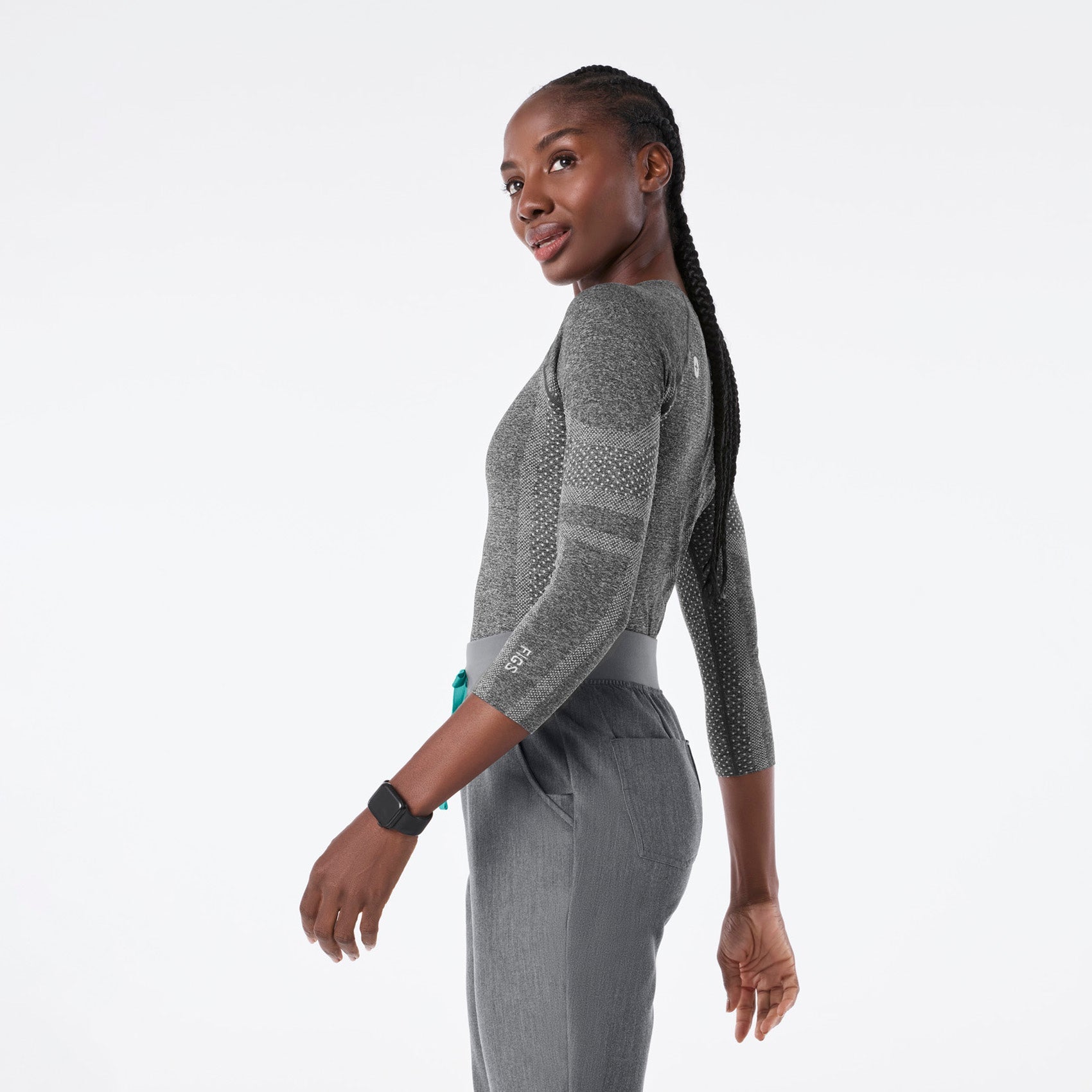 Salta Seamless ¾ Sleeve Underscrub - Graphite