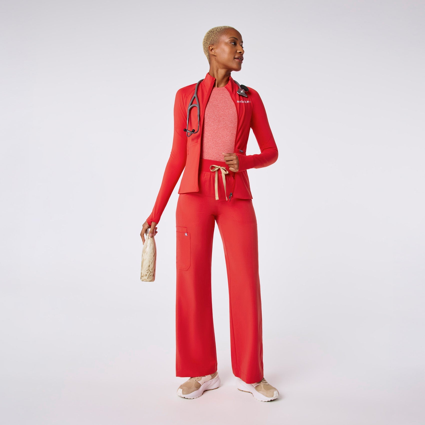 ContourKnit Scrub Jacket™ - Hibiscus
