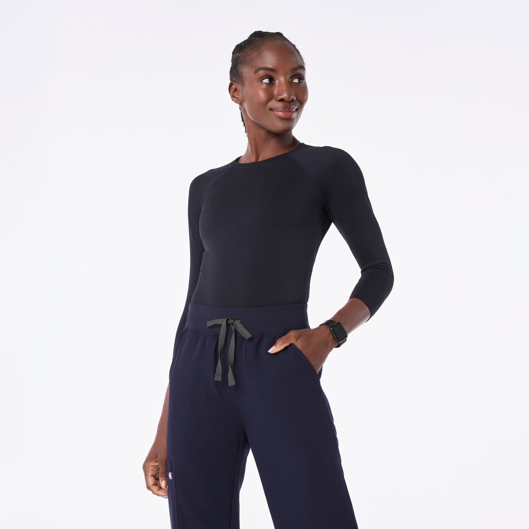Salta Seamless ¾ Sleeve Underscrub - Navy