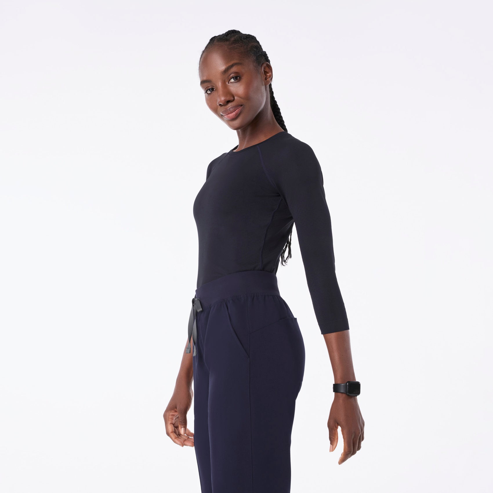 Salta Seamless ¾ Sleeve Underscrub - Navy