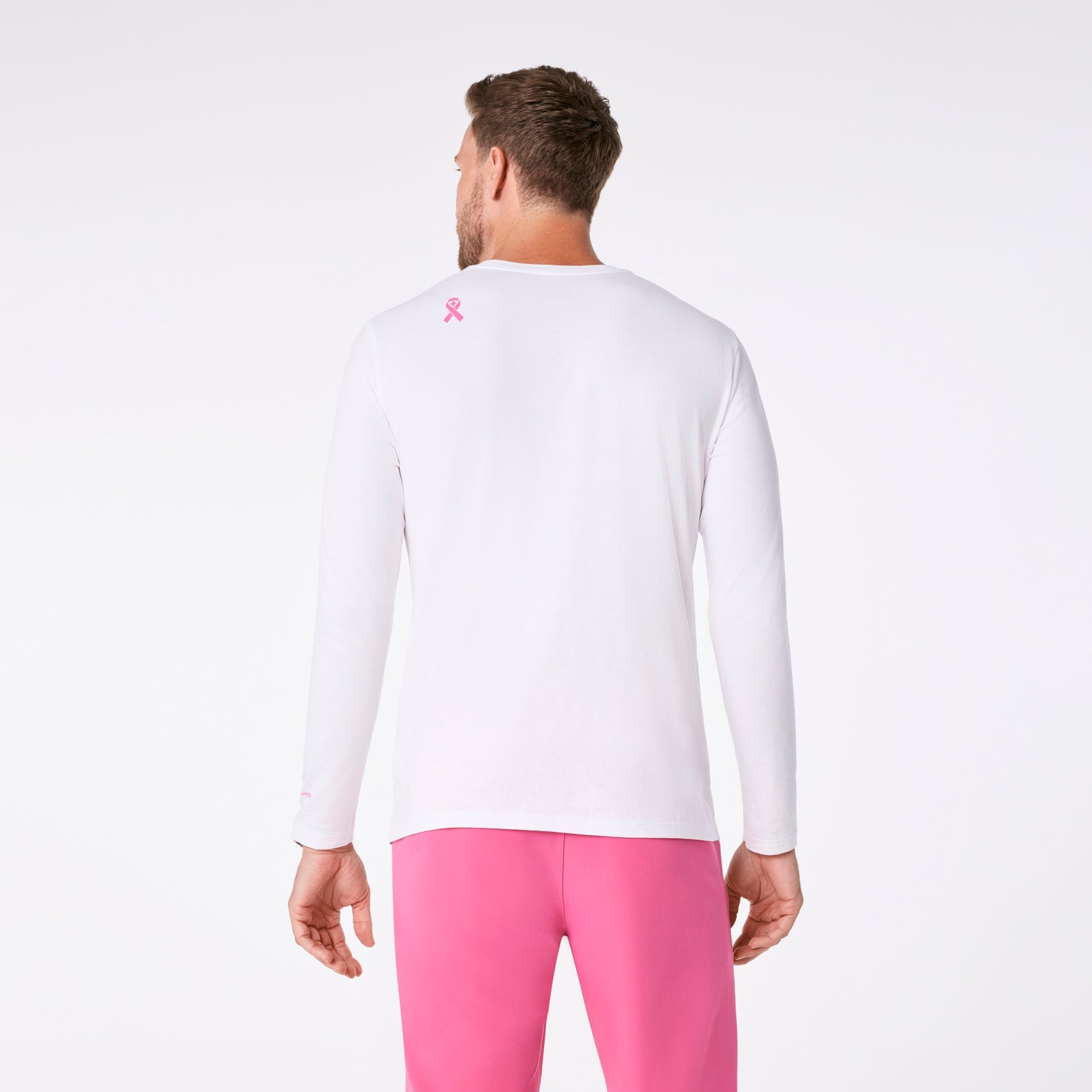 F Cancer Long-Sleeve Underscrub - White