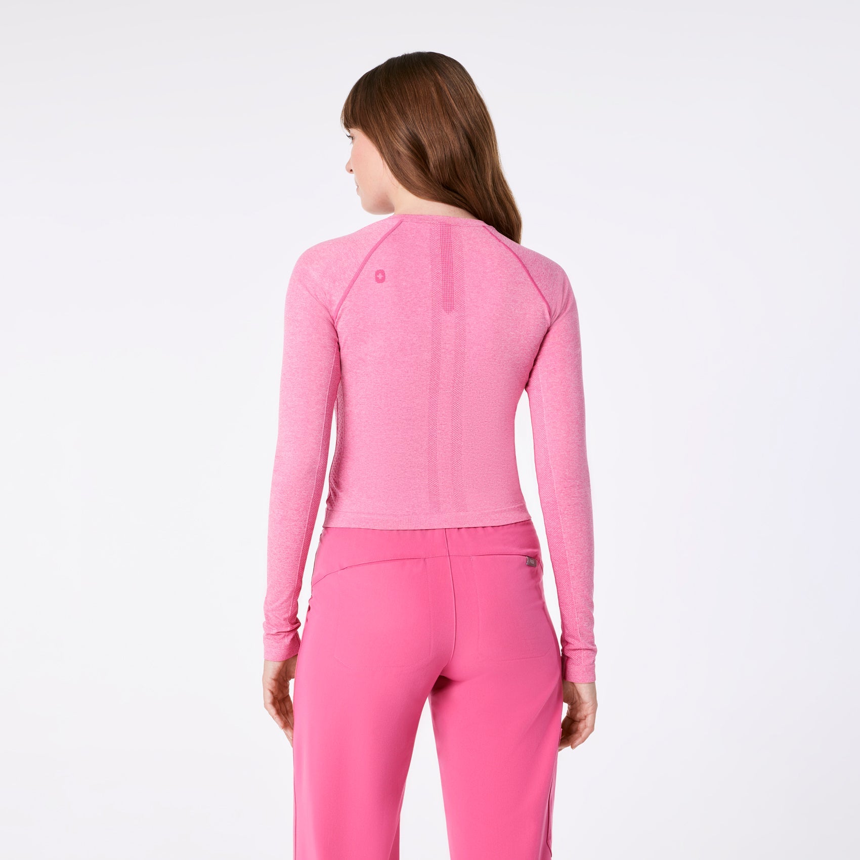 Salta Cropped Long-Sleeve Underscrub - F*ing Pink