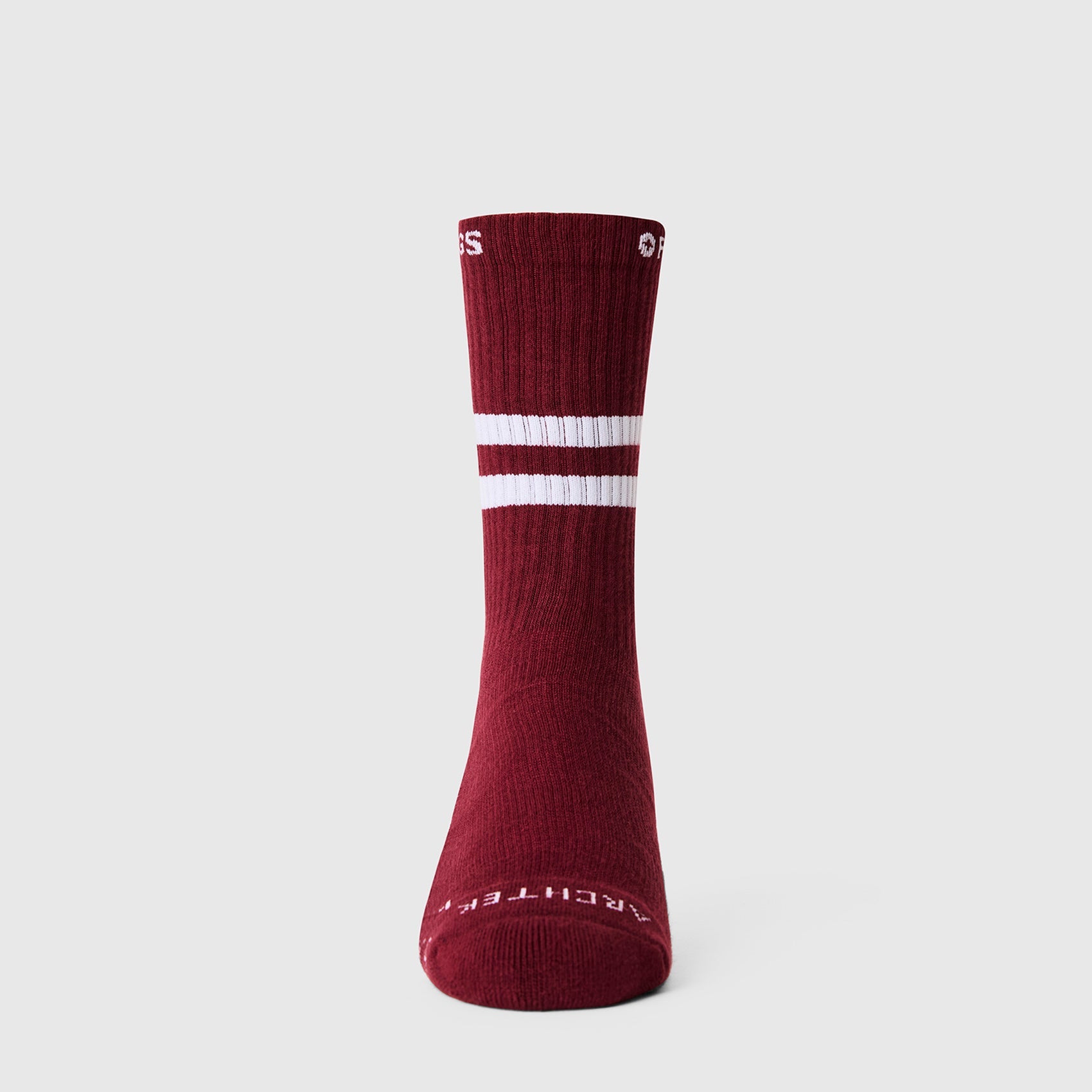FIGS | ArchTek® Crew Compression Socks 15-20 mmHg - Stripe/Burgundy