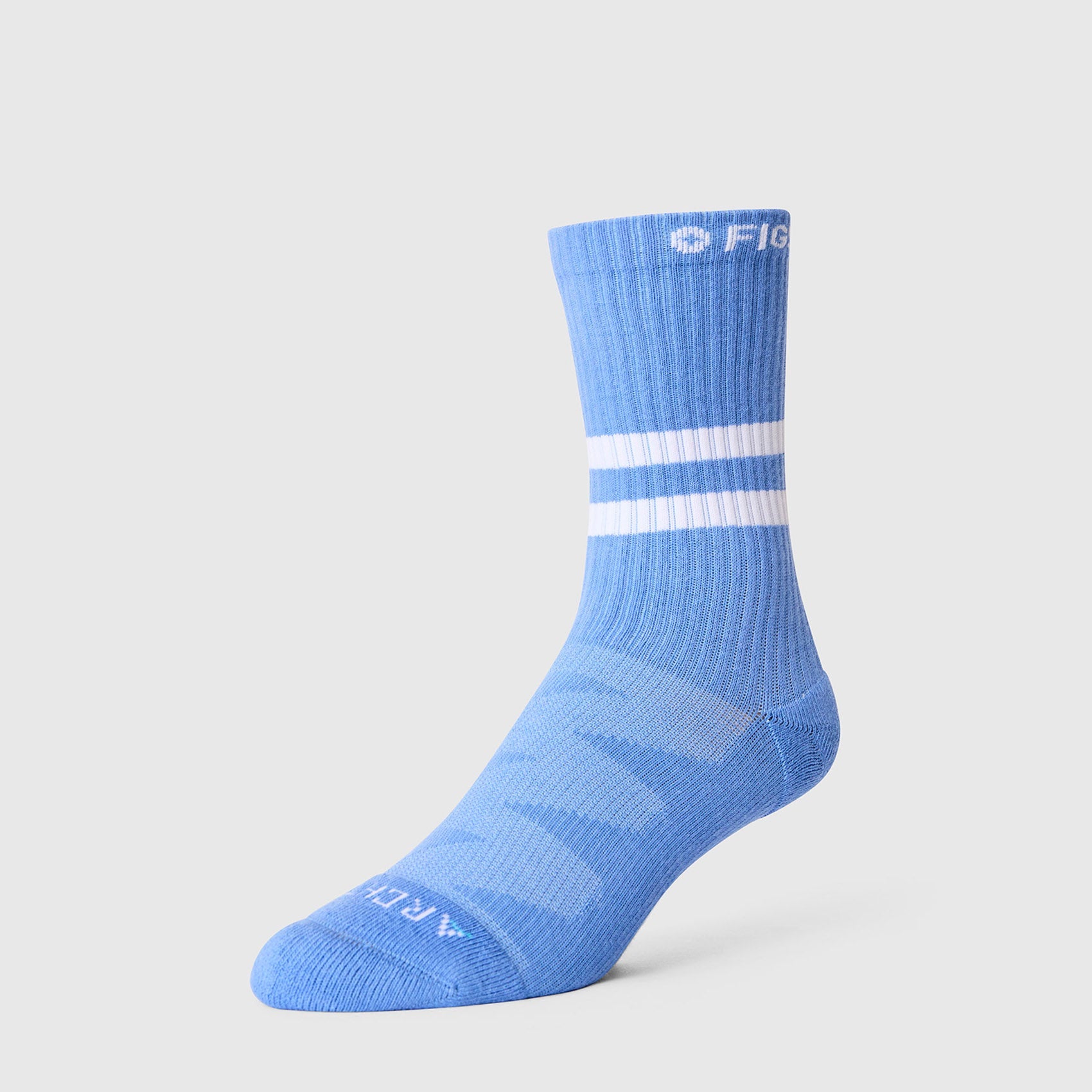 FIGS | ArchTek® Crew Compression Socks 15-20 mmHg - Stripe/Ceil Blue