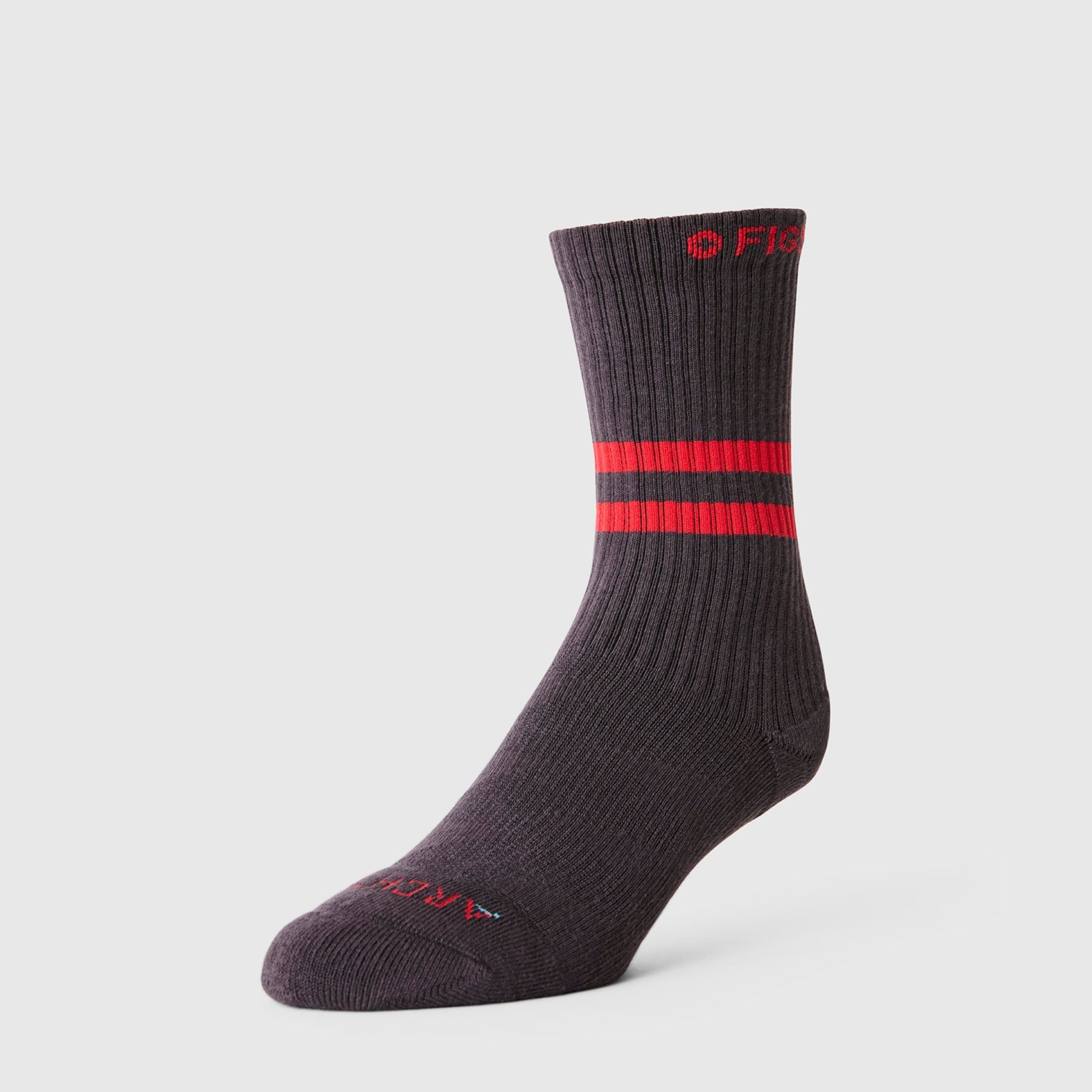 FIGS | ArchTek® Crew Compression Socks 15-20 mmHg - Stripe/Charcoal