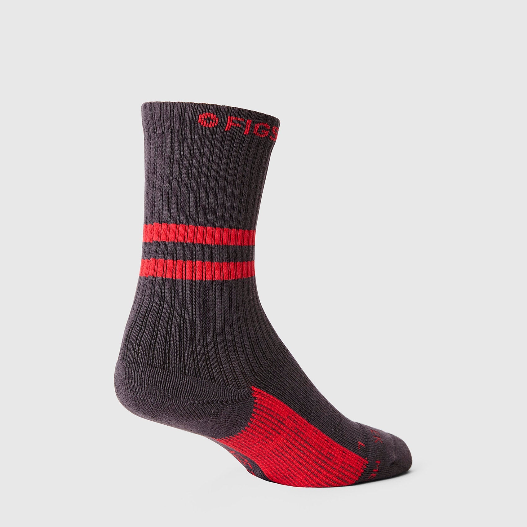 FIGS | ArchTek® Crew Compression Socks 15-20 mmHg - Stripe/Charcoal
