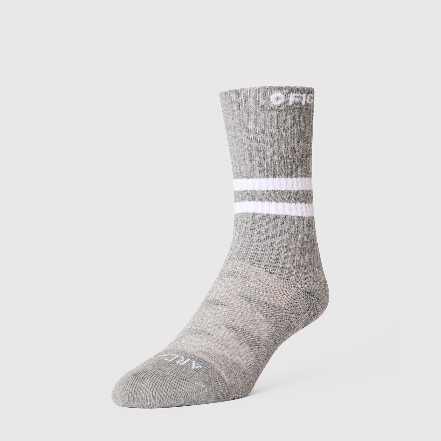 FIGS | ArchTek® Crew Compression Socks 15-20 mmHg - Stripe/Heather Grey