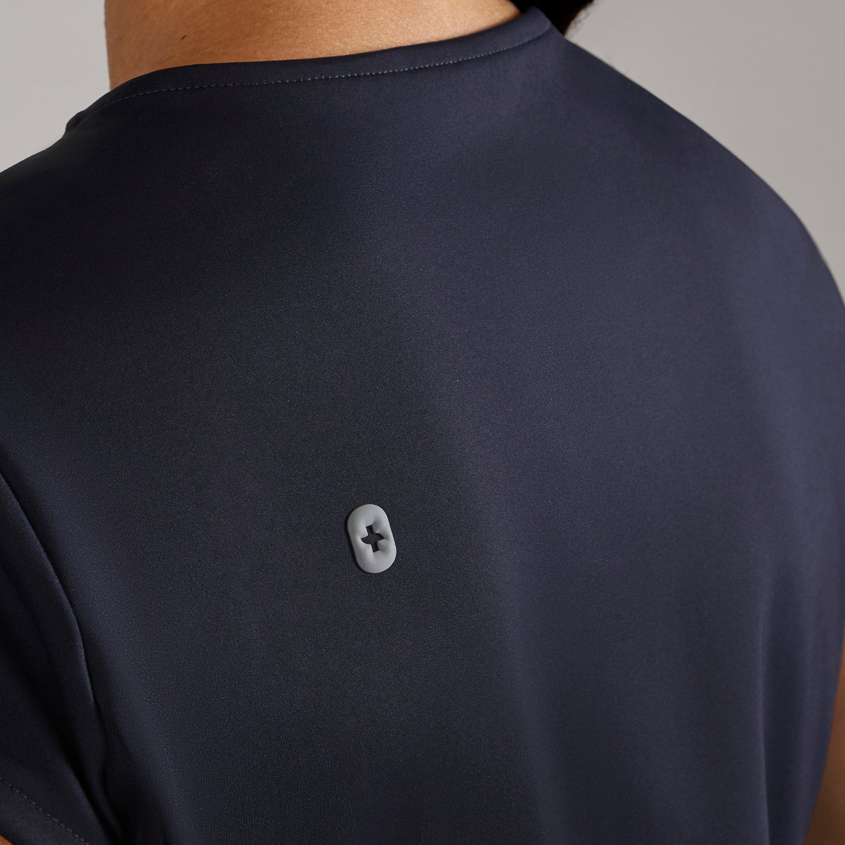 Alma Slim Crewneck Tunic Scrub Top - Navy